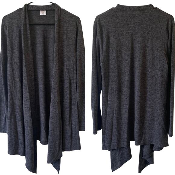 HELLO MELLO Flyaway Cardigan Lounge Sweater Heather Gray Size XL Asymmetrical - Picture 1 of 4